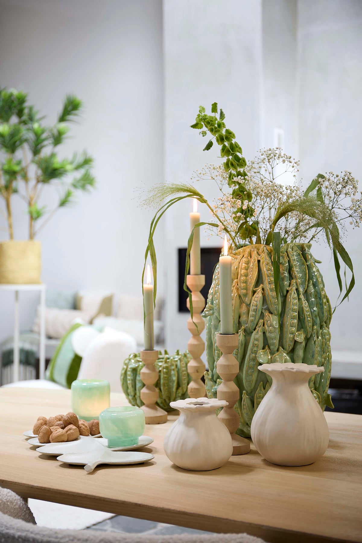 Light & Living Accessories Vase deco 31,5x30,5x45 cm FABA ceramics mint green House of Isabella UK