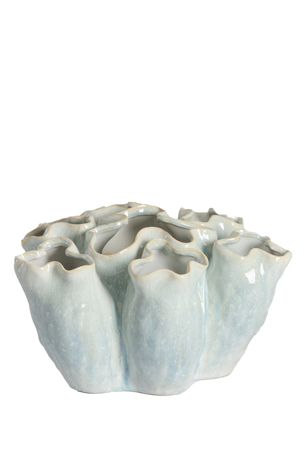 Light & Living Accessories Vase deco 31,5x30x18,5 cm DIAGO ceramics light blue+cream House of Isabella UK
