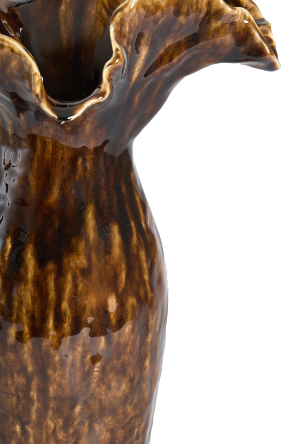 Light & Living Accessories Vase deco 31x24,5x35,5 cm VIVEIRO ceramics dark brown House of Isabella UK