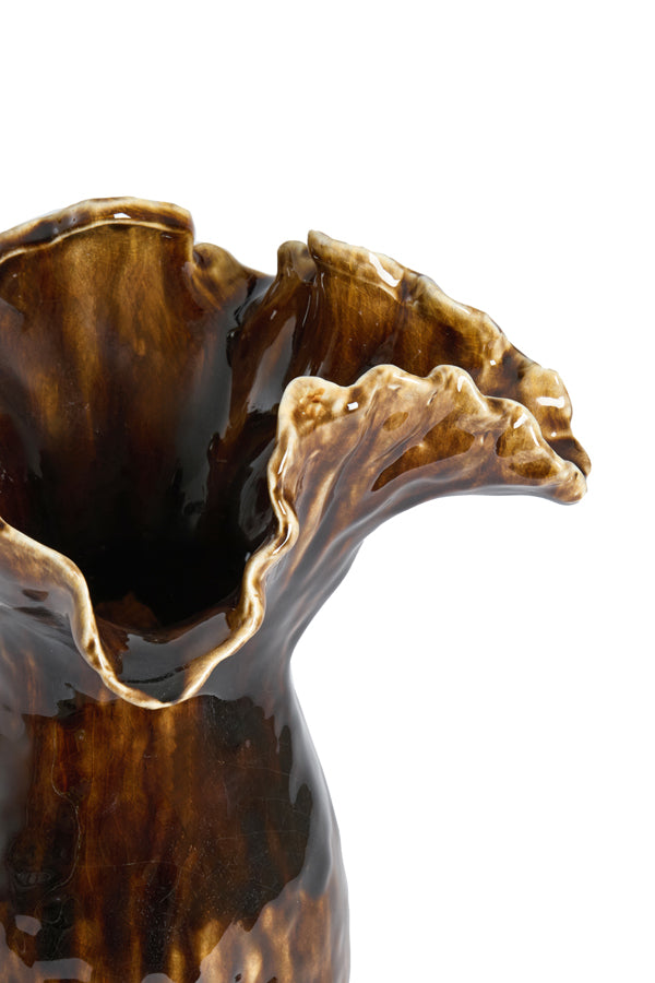 Light & Living Accessories Vase deco 31x24,5x35,5 cm VIVEIRO ceramics dark brown House of Isabella UK