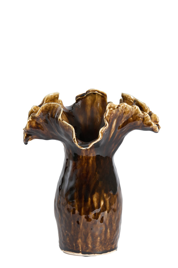 Light & Living Accessories Vase deco 31x24,5x35,5 cm VIVEIRO ceramics dark brown House of Isabella UK