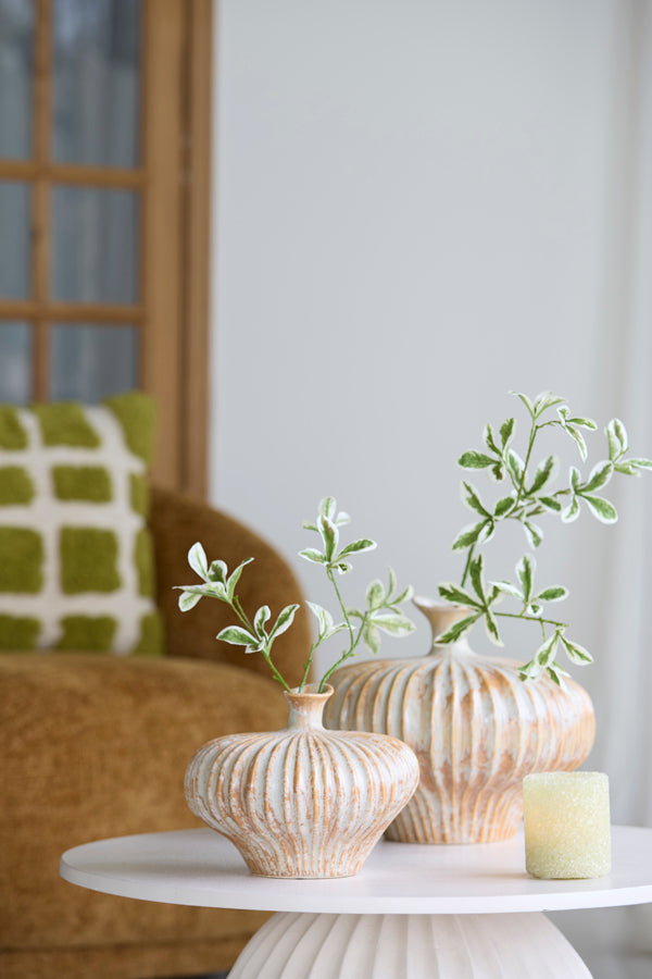 Light & Living Accessories Vase deco 31x29,5x25,5 cm NEVANO cream+orange-brown House of Isabella UK