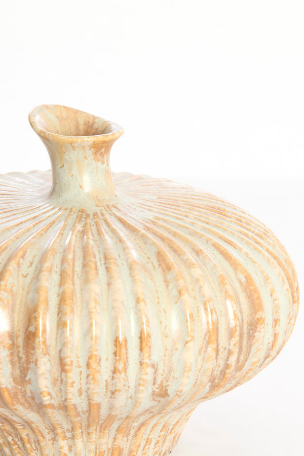 Light & Living Accessories Vase deco 31x29,5x25,5 cm NEVANO cream+orange-brown House of Isabella UK