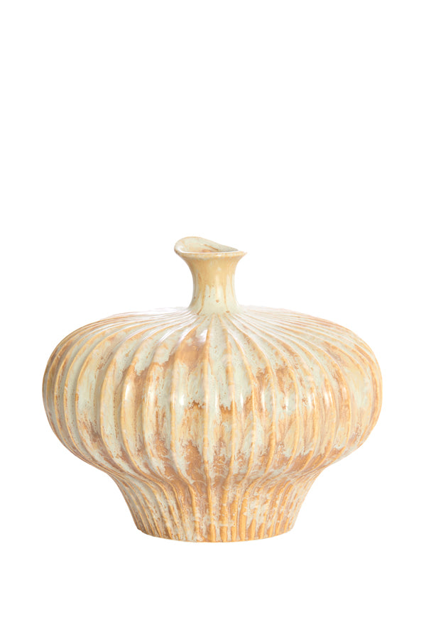 Light & Living Accessories Vase deco 31x29,5x25,5 cm NEVANO cream+orange-brown House of Isabella UK