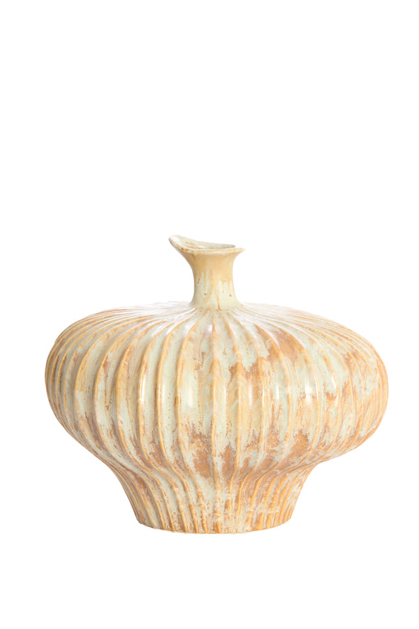 Light & Living Accessories Vase deco 31x29,5x25,5 cm NEVANO cream+orange-brown House of Isabella UK