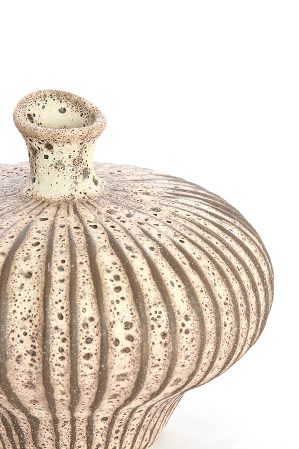 Light & Living Accessories Vase deco 31x29,5x25,5 cm NEVANO matt dark brown+cream House of Isabella UK