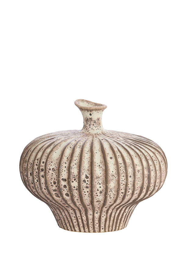 Light & Living Accessories Vase deco 31x29,5x25,5 cm NEVANO matt dark brown+cream House of Isabella UK