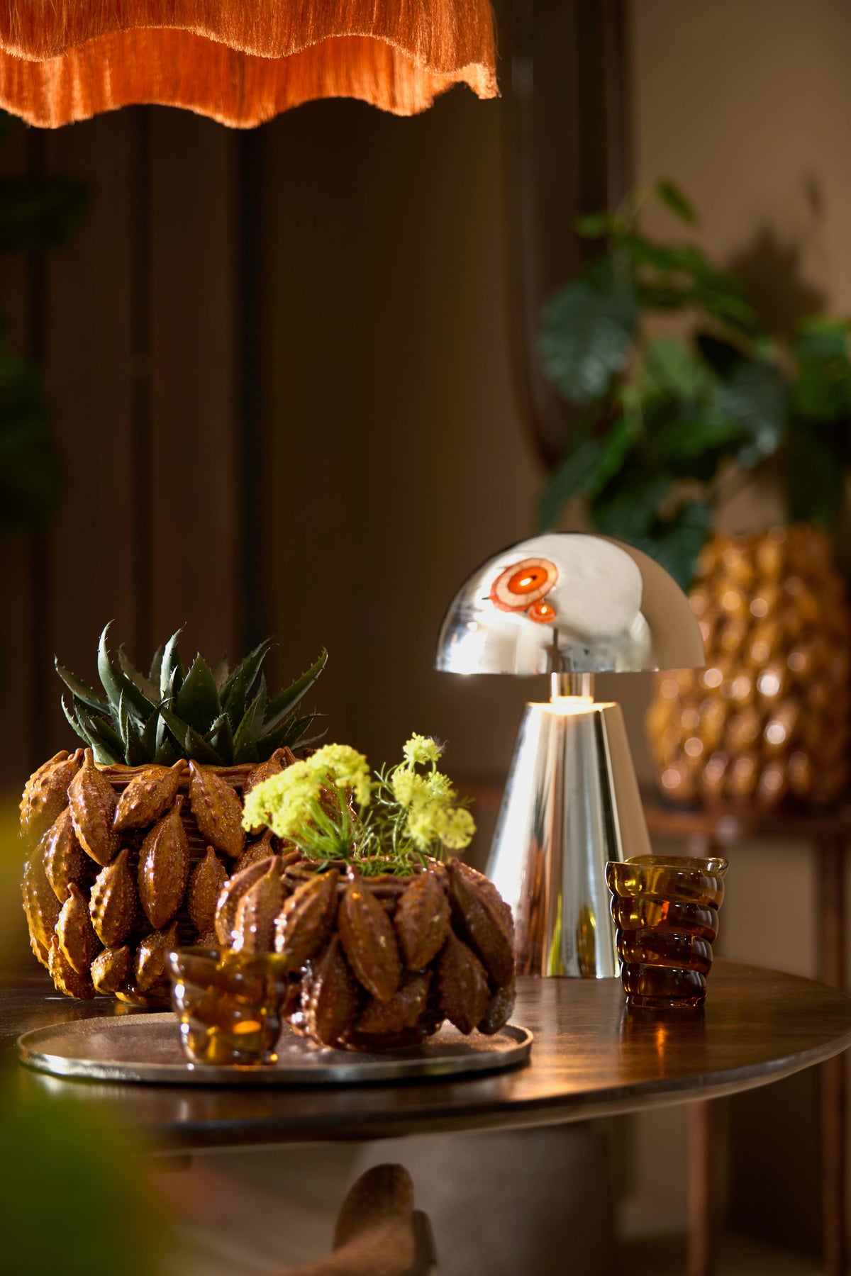 Light & Living Accessories Vase deco 31x30,5x21,5 cm PALATIK ceramics cognac brown House of Isabella UK