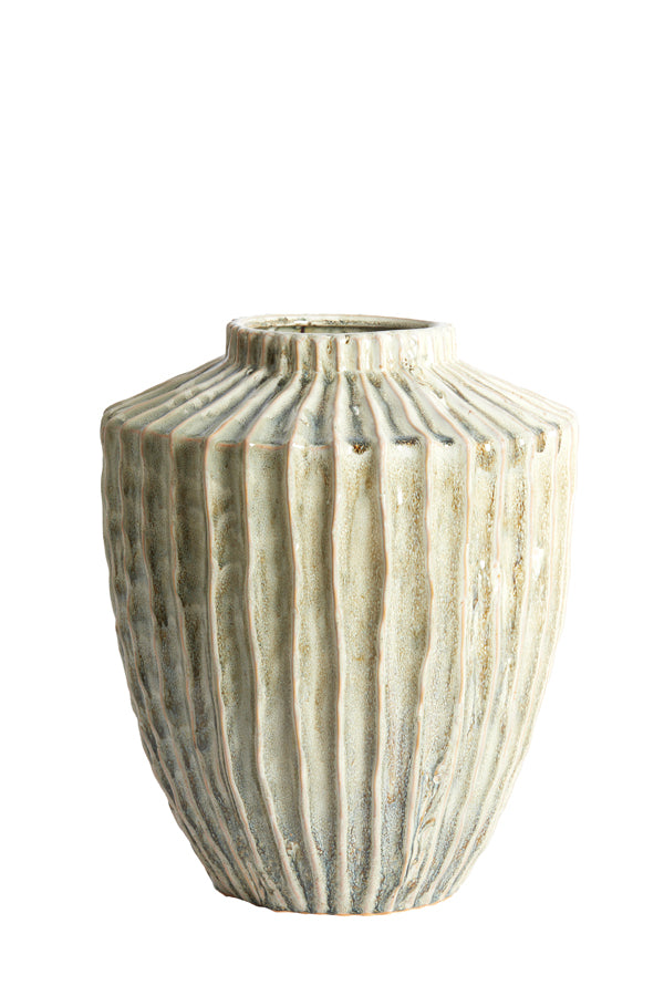 Light & Living Accessories Vase deco 32x40 cm TALEA ceramics olive green-cream House of Isabella UK