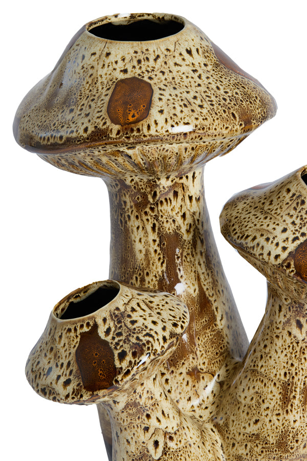 Light & Living Accessories Vase deco 33,5x28,35x40,5 cm MUSHROOM ceramics d brown+cream House of Isabella UK