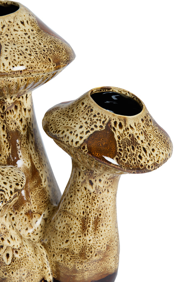 Light & Living Accessories Vase deco 33,5x28,35x40,5 cm MUSHROOM ceramics d brown+cream House of Isabella UK