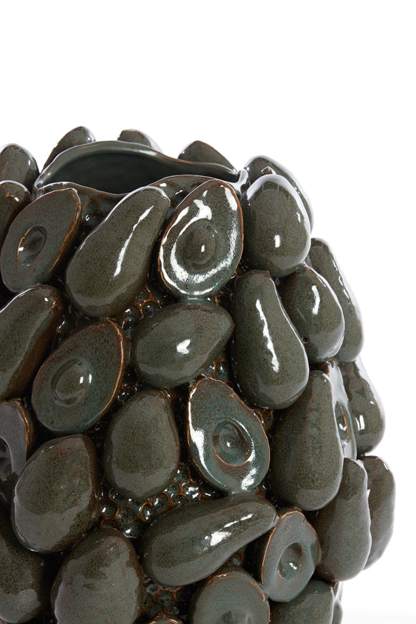 Light & Living Accessories Vase deco 33x37,5 cm AVOCADO ceramics brown+green House of Isabella UK