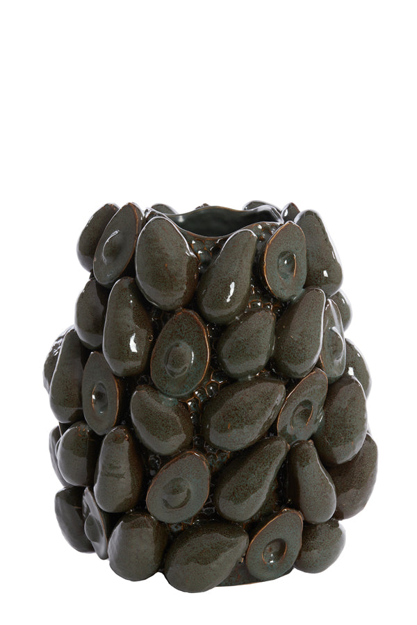 Light & Living Accessories Vase deco 33x37,5 cm AVOCADO ceramics brown+green House of Isabella UK