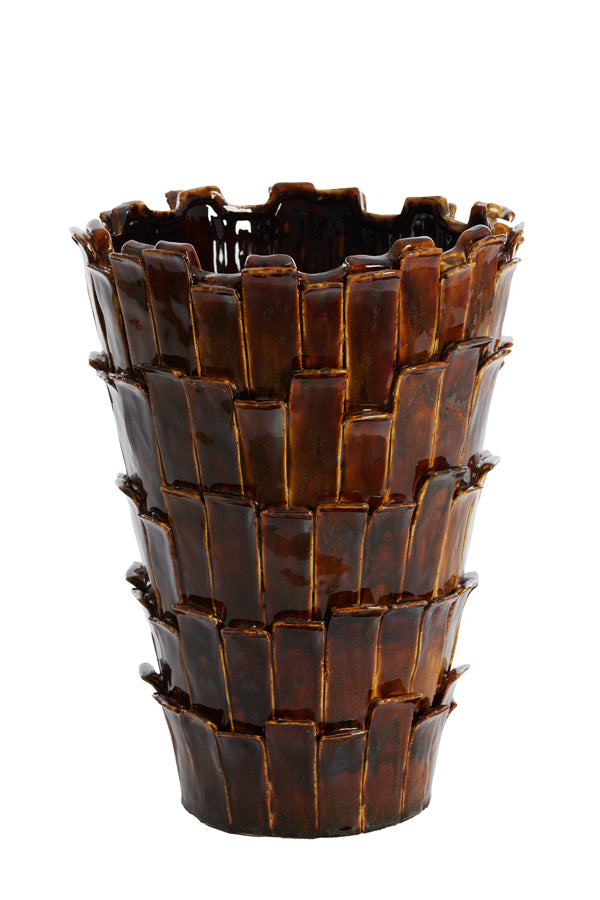 Light & Living Accessories Vase deco 33x43 cm BANYA ceramics shiny dark brown House of Isabella UK