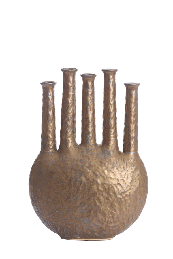 Light & Living Accessories Vase deco 34x14x48 cm BEKAPO ceramics matt bronze House of Isabella UK