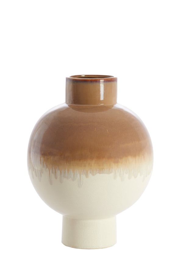 Light & Living Accessories Vase deco 34x46 cm ZELATA ceramics cream+taupe House of Isabella UK