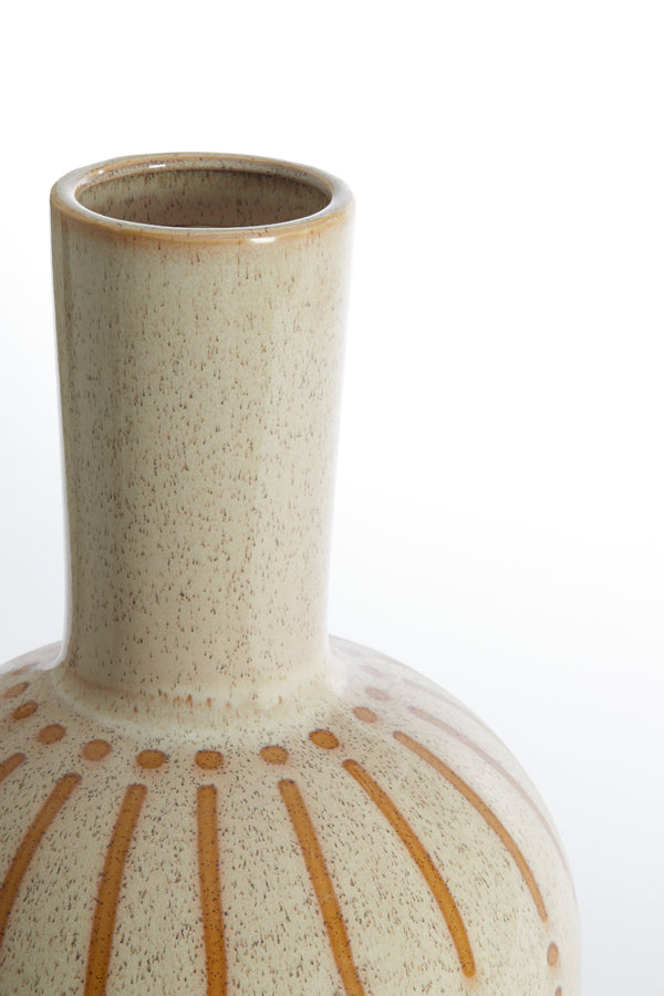 Light & Living Accessories Vase deco 34x52 cm ULLOA ceramics shiny cream+brown House of Isabella UK
