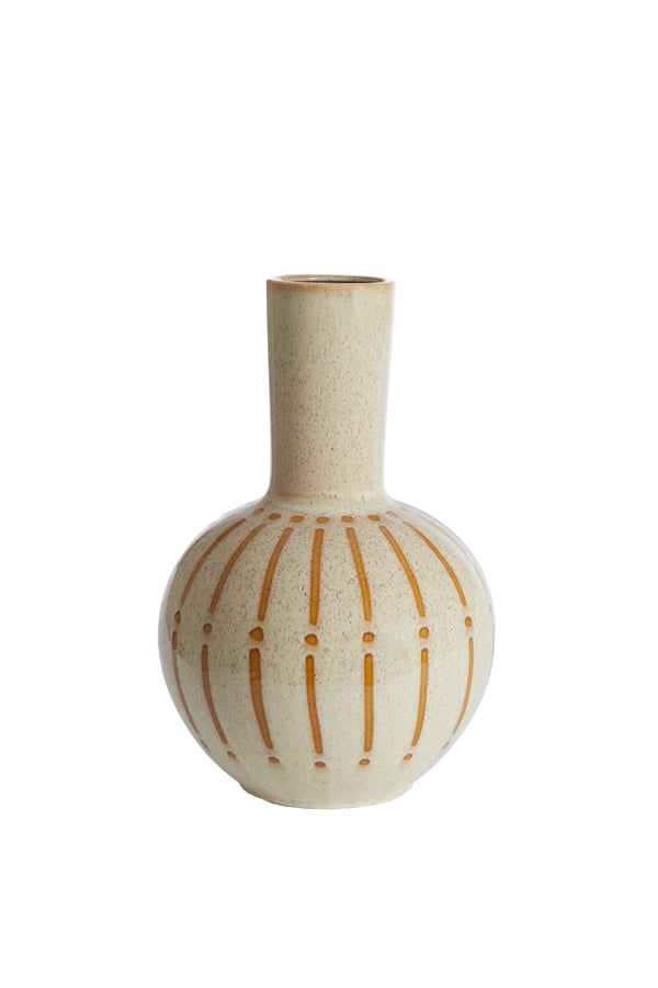 Light & Living Accessories Vase deco 34x52 cm ULLOA ceramics shiny cream+brown House of Isabella UK
