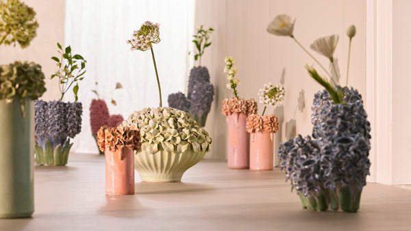 Light & Living Accessories Vase deco 35x21x28 cm FLOWER ceramics blue+green House of Isabella UK