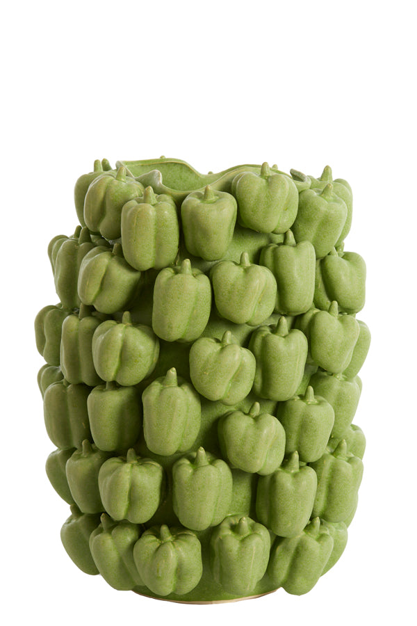 Light & Living Accessories Vase deco 35x33x47 cm BELLPEPPER ceramics matt green House of Isabella UK