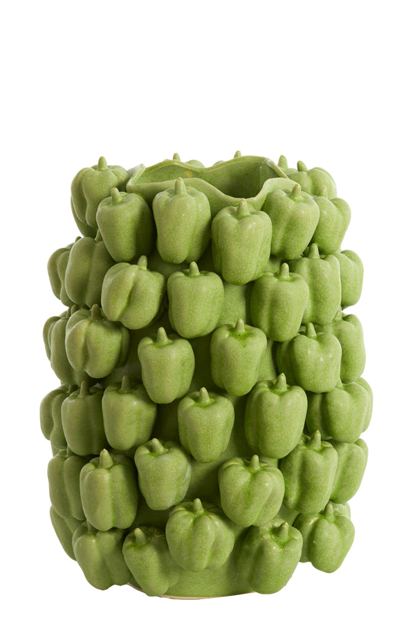 Light & Living Accessories Vase deco 35x33x47 cm BELLPEPPER ceramics matt green House of Isabella UK
