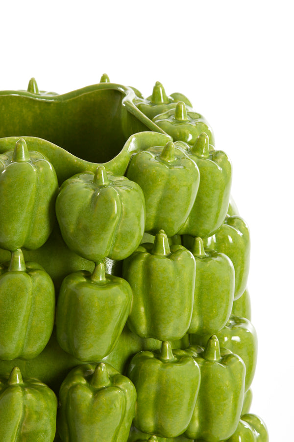Light & Living Accessories Vase deco 35x33x47 cm BELLPEPPER ceramics shiny green House of Isabella UK