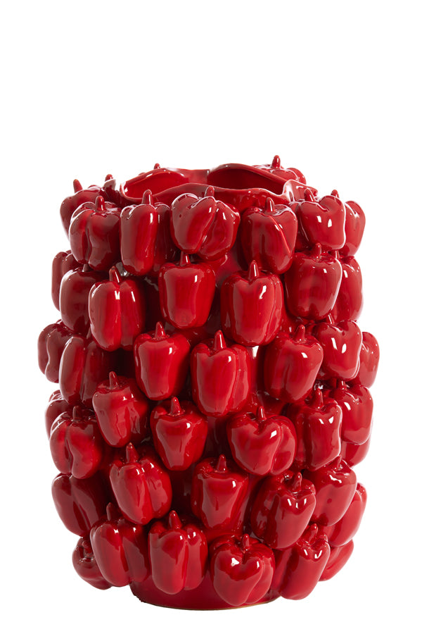 Light & Living Accessories Vase deco 35x33x47 cm BELLPEPPER ceramics shiny red House of Isabella UK