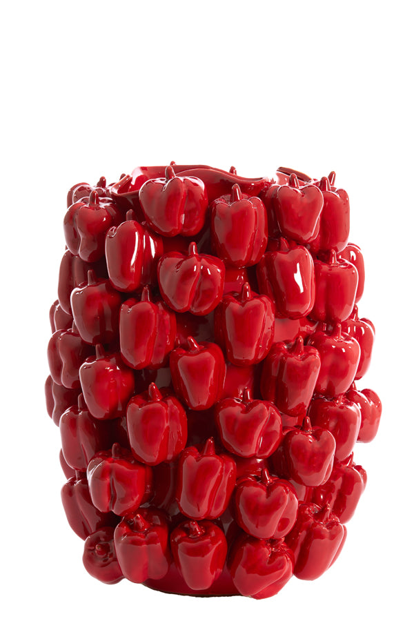 Light & Living Accessories Vase deco 35x33x47 cm BELLPEPPER ceramics shiny red House of Isabella UK