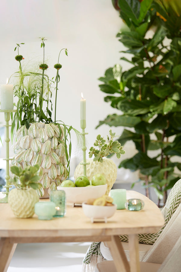 Light & Living Accessories Vase deco 35x33x47 cm CARAMBOLA ceramics cream+green House of Isabella UK