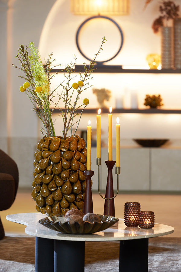 Light & Living Accessories Vase deco 35x33x47 cm NATALIA ceramics yellow-brown House of Isabella UK
