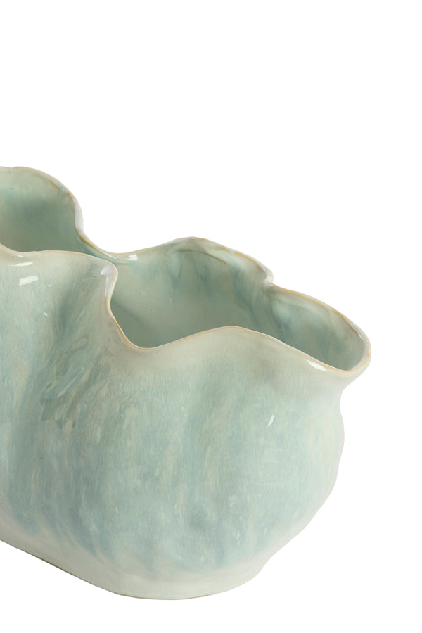Light & Living Accessories Vase deco 36x21,5x24,5 cm TELMO ceramics light blue+cream House of Isabella UK