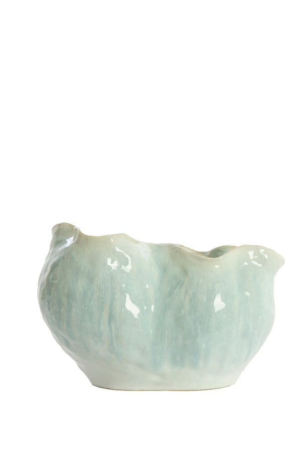 Light & Living Accessories Vase deco 36x21,5x24,5 cm TELMO ceramics light blue+cream House of Isabella UK