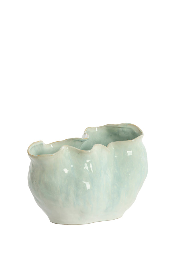 Light & Living Accessories Vase deco 36x21,5x24,5 cm TELMO ceramics light blue+cream House of Isabella UK