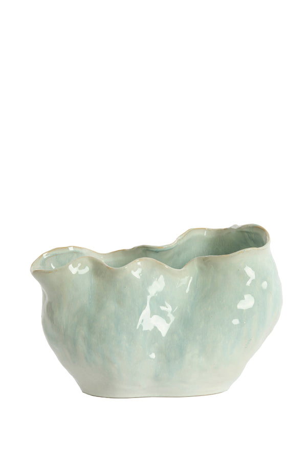Light & Living Accessories Vase deco 36x21,5x24,5 cm TELMO ceramics light blue+cream House of Isabella UK