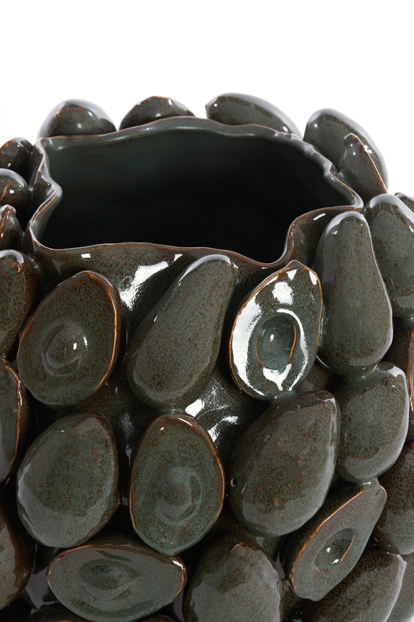 Light & Living Accessories Vase deco 36x35,5x31,5 cm AVOCADO ceramics brown+green House of Isabella UK