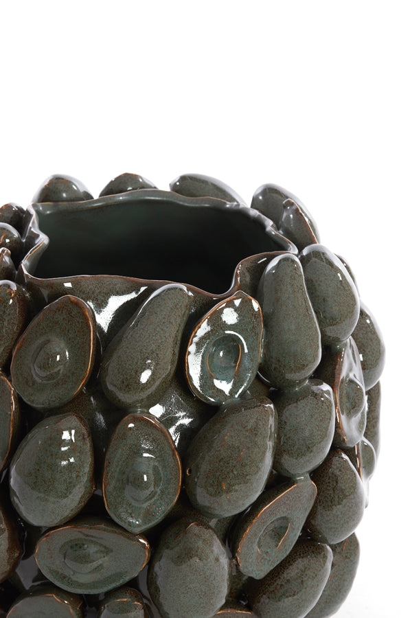 Light & Living Accessories Vase deco 36x35,5x31,5 cm AVOCADO ceramics brown+green House of Isabella UK