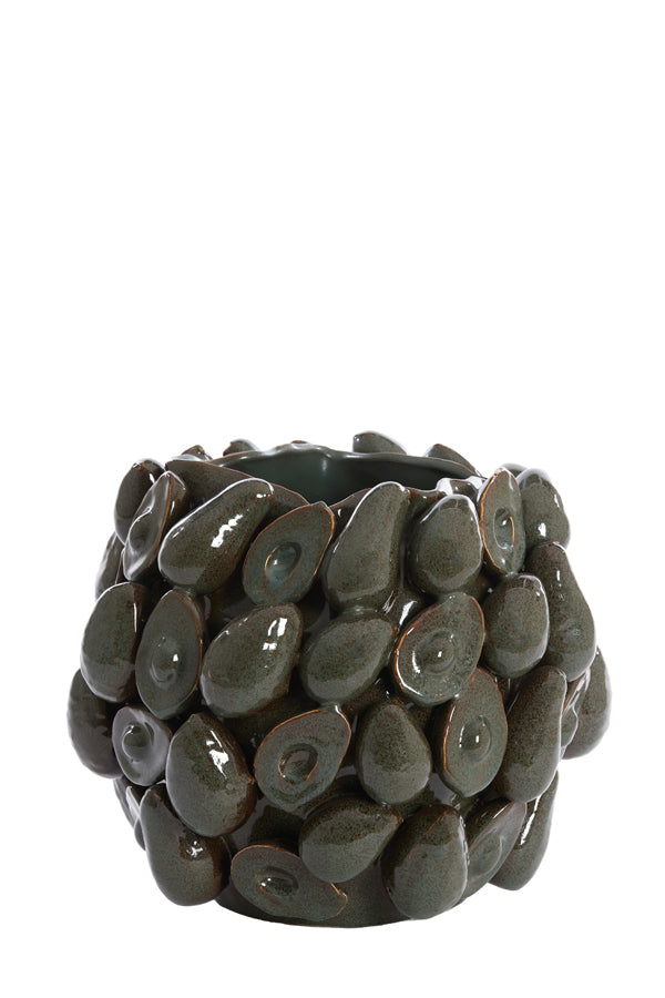 Light & Living Accessories Vase deco 36x35,5x31,5 cm AVOCADO ceramics brown+green House of Isabella UK