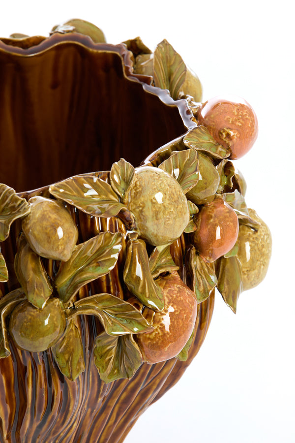 Light & Living Accessories Vase deco 38x33 cm LEMONI ceramics brown-orange+green House of Isabella UK