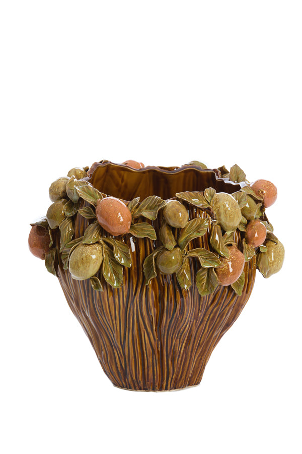 Light & Living Accessories Vase deco 38x33 cm LEMONI ceramics brown-orange+green House of Isabella UK