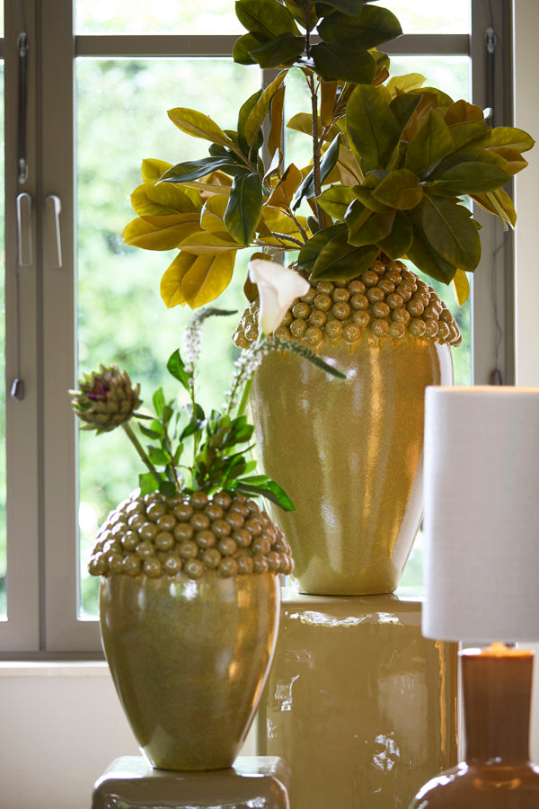 Light & Living Accessories Vase deco 39,5x57 cm LOVRO ceramics olive green-brown House of Isabella UK