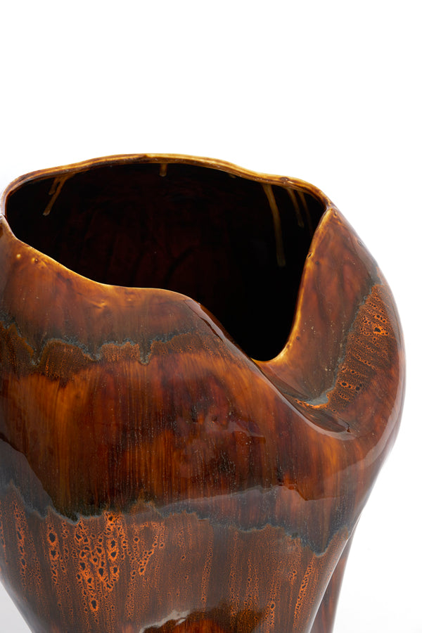 Light & Living Accessories Vase deco 39x53 cm AZURA ceramics dark brown House of Isabella UK