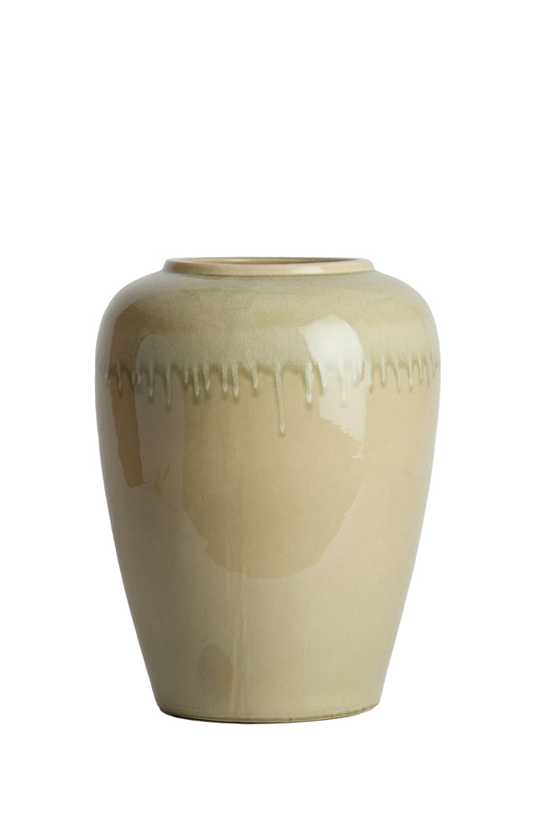 Light & Living Accessories Vase deco 40x52 cm VALERIA ceramics light green+cream House of Isabella UK