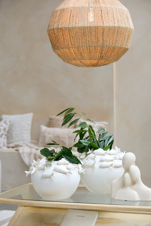 Light & Living Accessories Vase deco 41,5x32 cm FISH ceramics cream House of Isabella UK