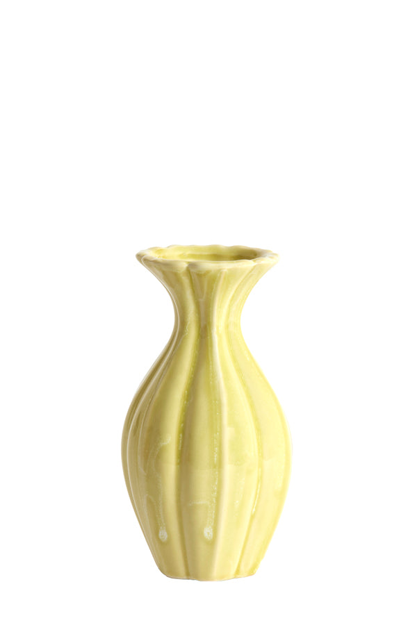Light & Living Accessories Vase deco 8,5x15,5 cm SHIREL ceramics yellow-green House of Isabella UK