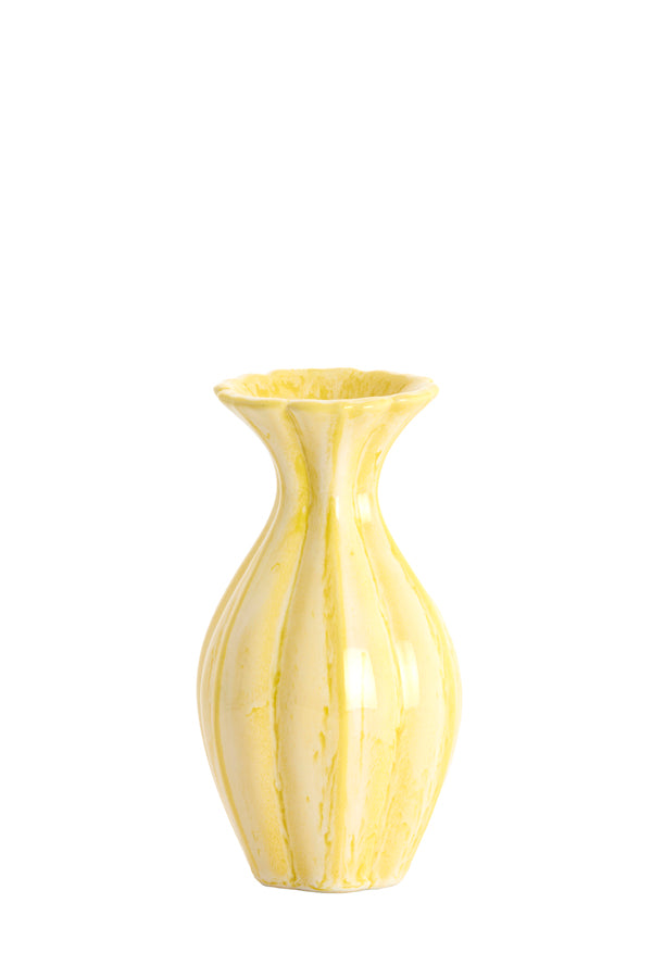 Light & Living Accessories Vase deco 8,5x15,5 cm SHIREL ceramics yellow House of Isabella UK