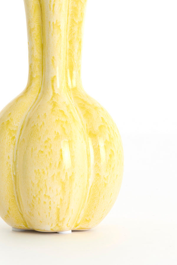 Light & Living Accessories Vase deco 8x17 cm SYDELL ceramics yellow House of Isabella UK