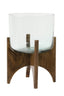 Light & Living Accessories Vase on base 31,5x43 cm JACE glass+wood brown House of Isabella UK