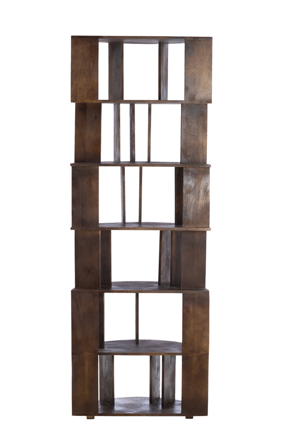 Light & Living Accessories Wall cabinet open 76x37x212 cm LIMPYA wood matt dark russet House of Isabella UK