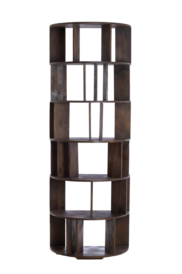 Light & Living Accessories Wall cabinet open 76x37x212 cm LIMPYA wood matt dark russet House of Isabella UK