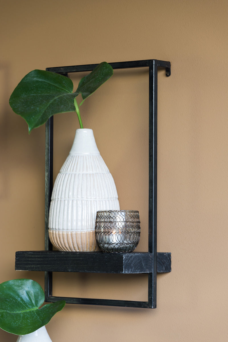 Light & Living Accessories Wall shelf 30x15x50 cm MADDISON wood matt black House of Isabella UK